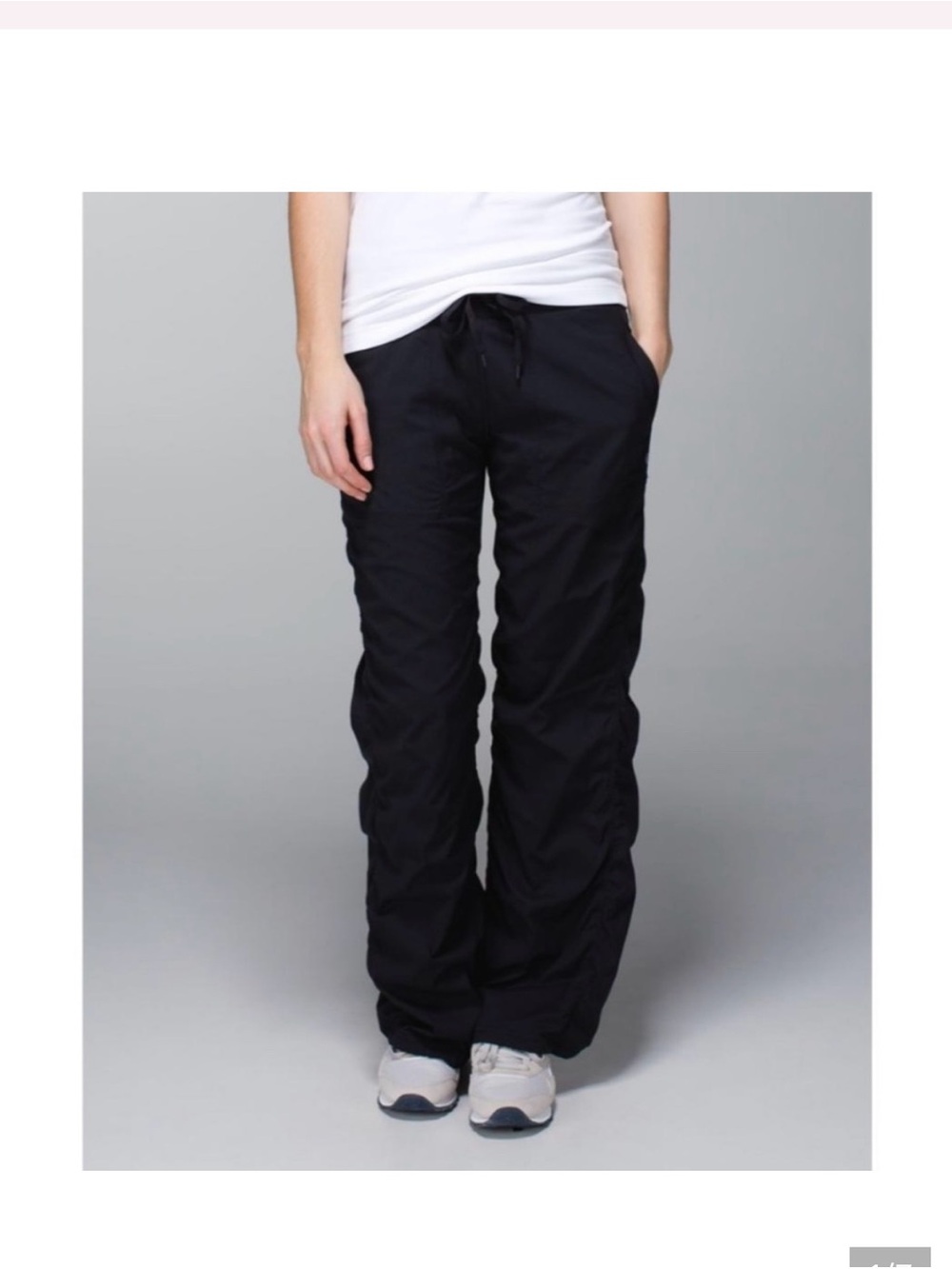 lululemon athletica Black Drawstring Wide-Leg Track Pants studio dance classic